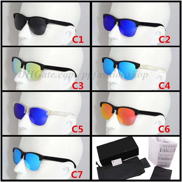

brand designer polarized half frame sunglasses men glasses women frogsking 9374 sun glasses uv400 lens unisex, White;black