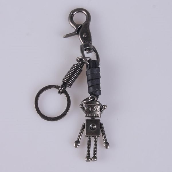 

cute alloy robot keychain creative jewelry keyrings car key chains kids boys accessory chaveiro birthday present, Silver