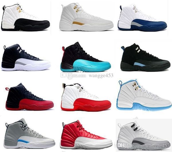 

12 12s basketball shoes winterized playoff gym red michigan bordeaux white black the master flu game taxi sports sneaker trainers size 7-13