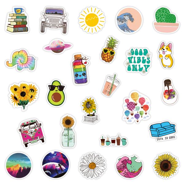 

50pcs small fresh sticker waterproof removable suitcase notebook scooter motorcycle sticker