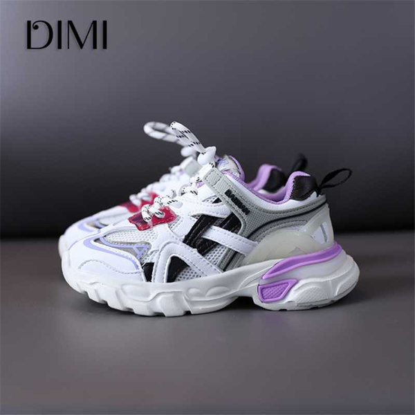 

dimi 2020 autumn new children shoes boys girls sport shoes fashion colorblock trend breathable non-slip kids sneakers, Black