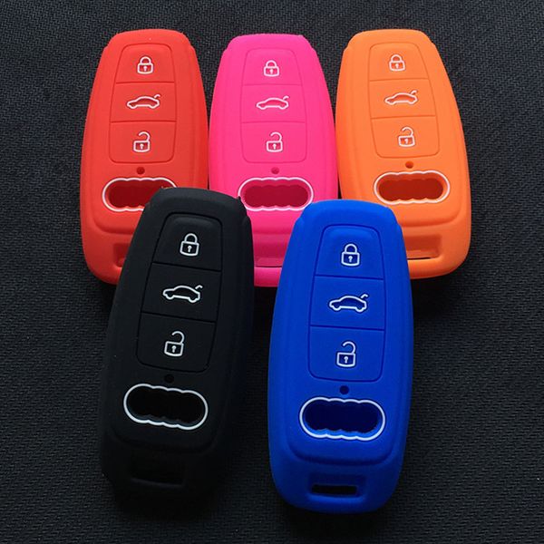

silicone car key fob cover case for a6l a7 a8 c8 q8 d5 2018 2019 protector shell key cover car styling accessories