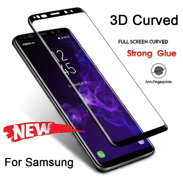 

3d hard phone screen protective film glass for samsung s10 9h hd toughed tempered glass for samsung galaxy s8 s9 plus note 8 9 yy