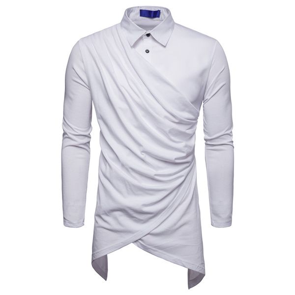 

shirt men's european shirt dark wind men's individual knit stitching vertical long sleeve full, White;black