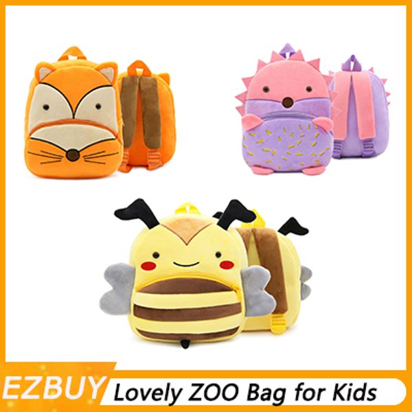 

zoo series cute children's school bags lightening backpack plush backpack kindergarten early education garden bag