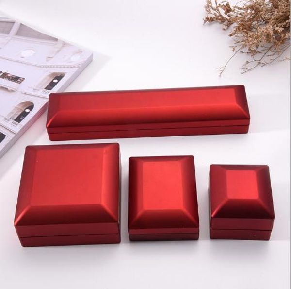 

матовая и яркого цвет внутреннего пластикового velvet jewelry box set лак ремесло ювелирных изделия коробка упаковки кольцо браслет ожерелье