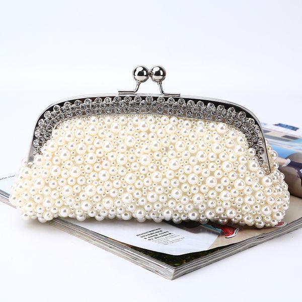 

factory retaill wholesale brand new handmade pretty evening bag beaded clutch with satin for wedding/banquet/party