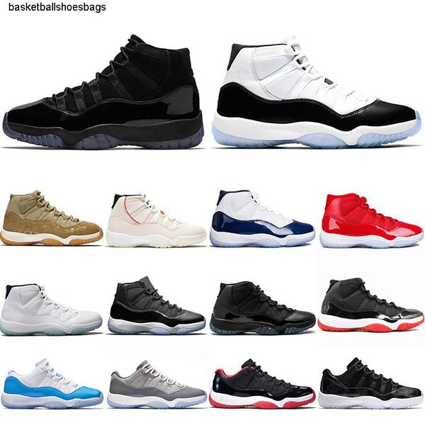 

45 новое прибытие bred 11 concord high xi 11s гамма синий баскетбол обувь мужчины женщины cap и платье дизайнер обуви size36-47