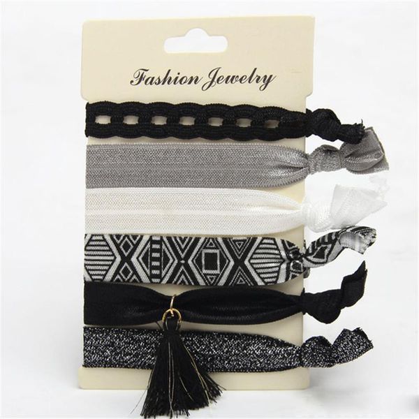 New Women Printed Lace Flat Stars Hair Ties Girls Scrunchy Rope