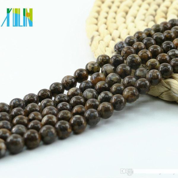 

picasso jasper bead 4mm 6mm 8mm 10mm 15 inch strand per set round stone bead factory, Black