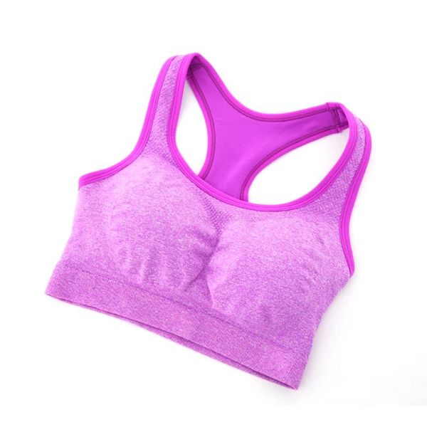

women seamless racerback padded gym sports bra yoga fitness stretch workout tank, White;black