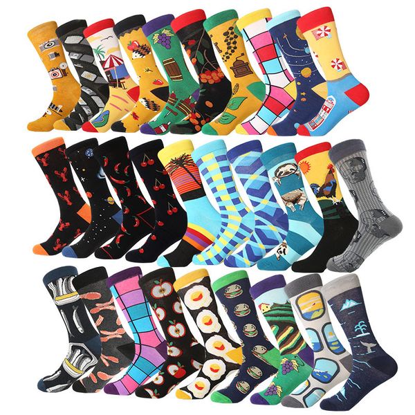 

men's and women's couple socks comfortable fun party birthday gift pop socks, Black