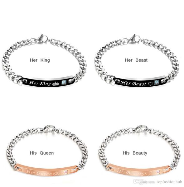 

пара браслет титана стали пара розовое золото черный европейский браслет и американские ювелирные изделия оптом, Golden;silver