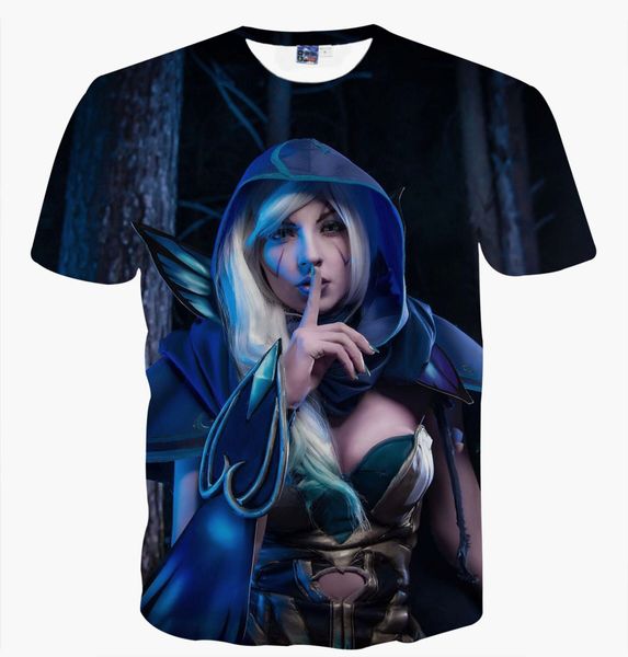 

mobile legends новые горячие модные смешные футболки 3d печати мужчины / женщины унисекс лето круглый воротник с коротким рукавом повседневн, White;black