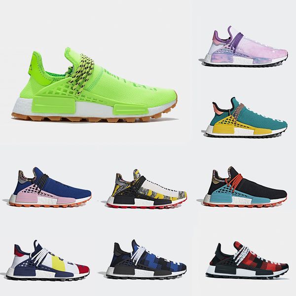

36-47 know soul solar pack hu inspiration human race outdoor running shoes pharrell williams blue plaid heart mind sun glow sports sneakers