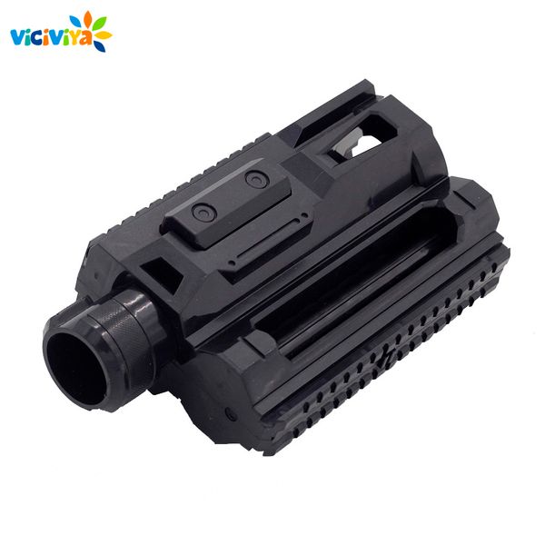 

modified part front tube decoration with upper and lower guide rail for nerf elite series - orange + black