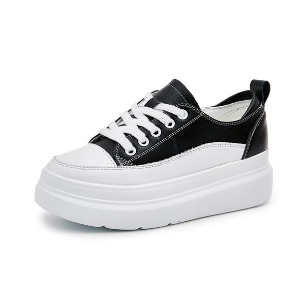 

harajuku shoes platform genuine leather white shoes woman sneakers femme chunky sneakers black women shoes vulcanized new sneakers