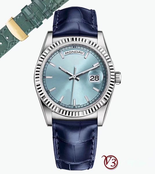 

2019 new men watch 12 color v3 luxury mens watches 2836-2 automatic watch 904l calendar week automatic watch men s luxury watches, Slivery;brown