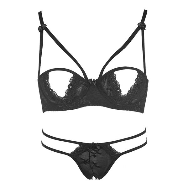 

open bra babydoll sleepless night temptation lace bra panties lingerie pyjama set underwear women conjunto lenceria erotica, Red;black