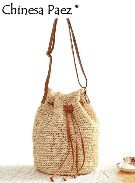 

fashion straw woven backpack women shoulder bags summer teenage girl quality bagpacks female travel bag books rucksack mochila
