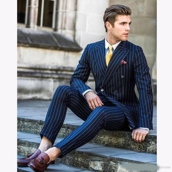 

vintage two pieces slim fit wedding blazer double breasted side vent men's business suit peaked lapel dinner clothes(jacket+pants, Black;gray