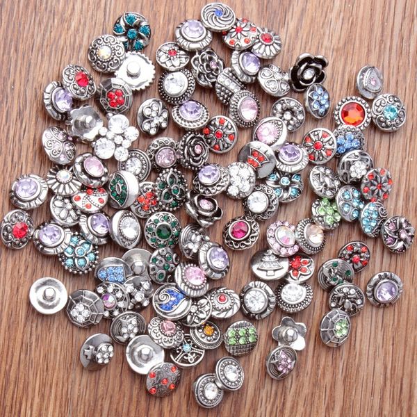 

50pcs 12mm rivca snaps кнопки rhinestone свободные шарики смешанного типа, пригодный для нуса браслеты ожерелье ювелирные изделия diy аксесс, Black