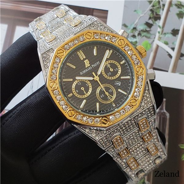 

new aaa audemars piguet ap famous three stitches watches mens watch steel band men sports watch no box p1, Slivery;brown