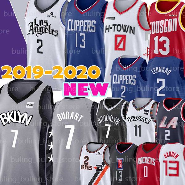 

kawhi clippers 2 leonard jersey la houston james 13 harden rockets russell 0 westbrook brooklyn kyrie nets 11 irving kevin 7 durant george, Black;blue