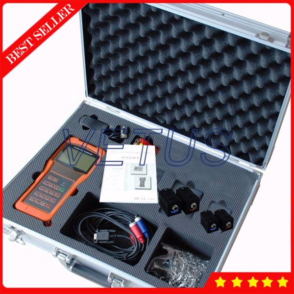 

tuf-2000h dn15-700mm digital liquid flowmeter handheld ultrasonic flow meter with 2 size high temp ts-2-ht tm-1-ht transducer