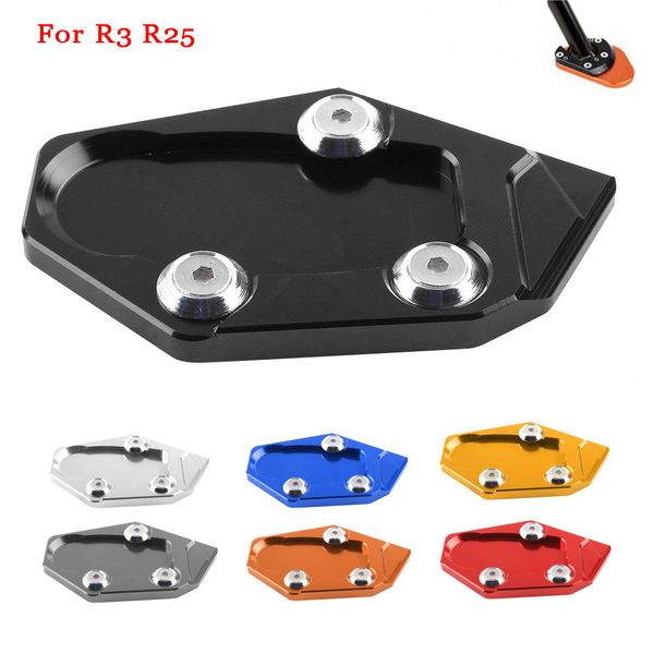 

kickstand extension pad motorcycle aluminum alloy stand side extension pad stand plate for r3 r25 motorcycle accessories