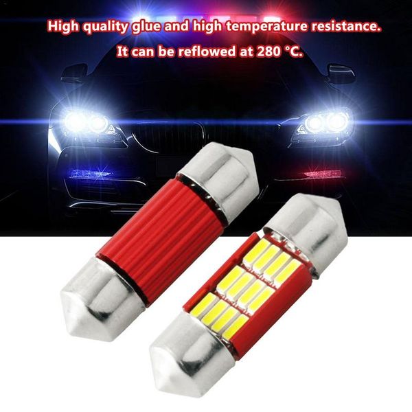 

2pcs car led roof light double-point 4014 bright decoding reading light 4014 lamp beads 2700k-6500k 31mm 36mm 39mm 42mm