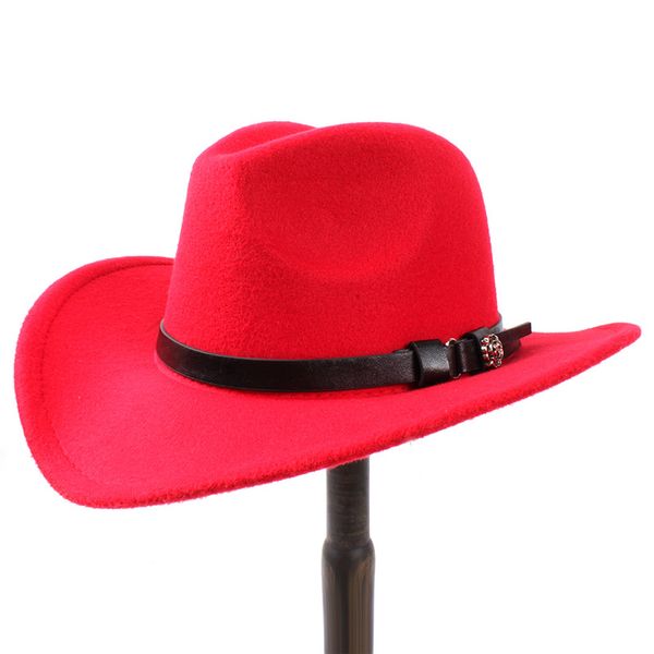 

women men wool felt western cowboy hat with roll-up wide brim jazz cowgirl sombrero caps sie 56-58 r18, Blue;gray