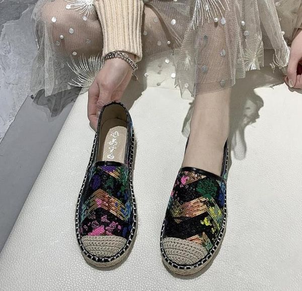 

fashion women flat shoes spring sequins casual fisherman shoes woman comfort loafers slip on women's platform soft ladies, Black