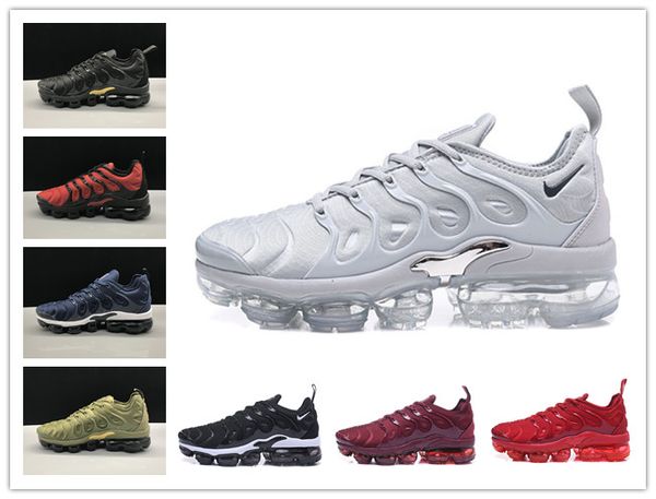 

2019 НОВЫЙ TN Плюс Мужчины Кроссовки Тройной Черный Белый Закат Фото Blue Wolf Серый США