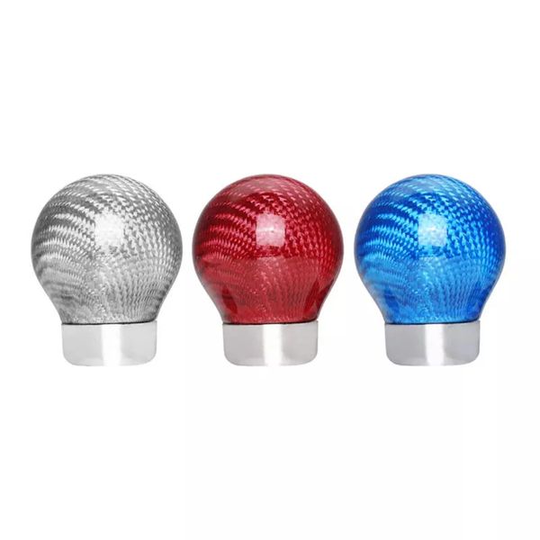 

car universal gear shift knob manual transmission carbon fiber color auto shift knob with 8mm 10mm 11mm 12mm adapters