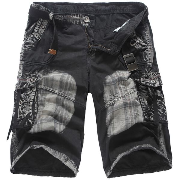 

2019 new fashion camouflage cargo shorts summer mens baggy shorts mens multi pocket zipper cargo trousers, White;black