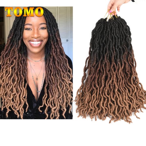 2019 Tomo Goddess Faux Locs Crochet Braids Black Brown Blonde Kanekalon Ombre Synthetic Braiding Hair Extensions For Black Woman 24roots Pack From