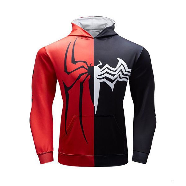 

fitness gym hoodie compression basketball shirt elastic tights sweatshirt long sleeved training quick drying sports jacket, Black;red