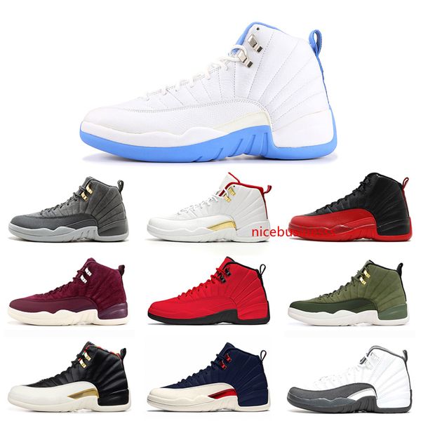 

men basketball shoes 12 12s game royal fiba university gold reptile punch reverse taxi dark grey wings mens trainer sports sneakers 7-13