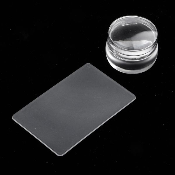 

silicone plastic jelly nail art stamper and scraper set diy polish printing template