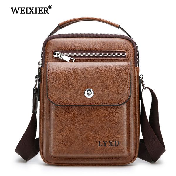 WEIXIER Men/'s PU Leather Messenger Briefcase Bag Crossbody Handbag Shoulder Bag