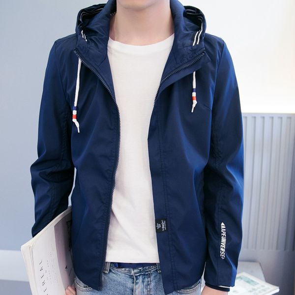 

2017 spring and autumn new style men hooded slim fit coat youth korean-style trend large size jacket men's, Black;brown