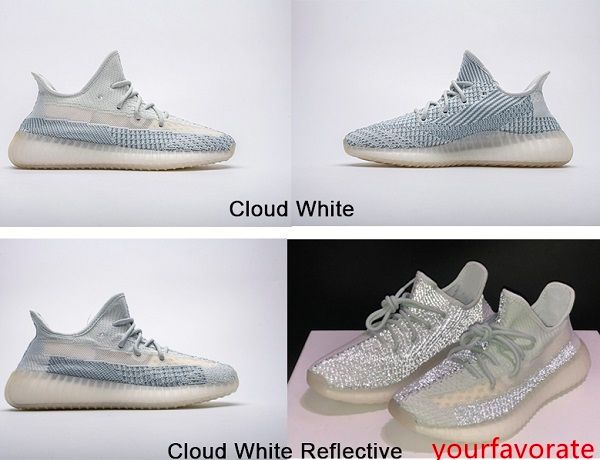 

kanye west runner basketball sneaker designer shoes cloud white hyperspace glow zebra static 3m reflective mens women trainers us13