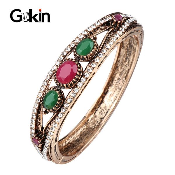 

gukin 2020 fashion red women's bracelets party accessories vintage india jewelry new boho wedding party gift, Black