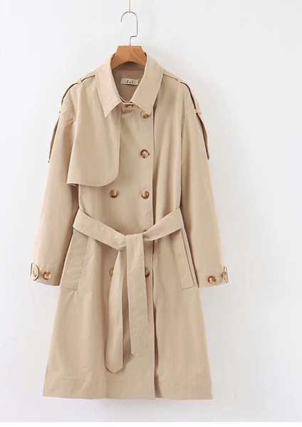 

n023 # european and american style women's 2020 lapel double-breasted lace up trench coat women, women's, windbreaker jacket, Tan;black