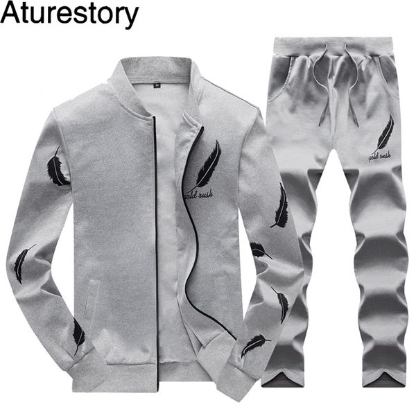 

tracksuit for men streetwear 2 piece tracksuits mens sportwear track suit man spring set fashion clothes sets ensemble homme 4xl, Gray