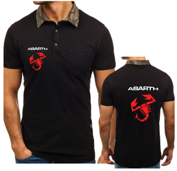 

new 2020 men's polo short sleeve for abarth car summer casual comfortable casual mens short sleeve cotton mens tee