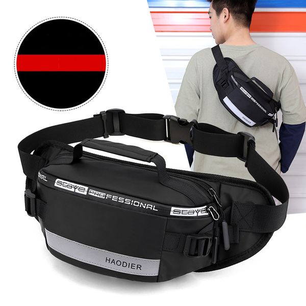 

anti-theft men waist bags multi-functional hip bum belt bag reflective chest pack male nylon fanny packs close-fitting pocket 02