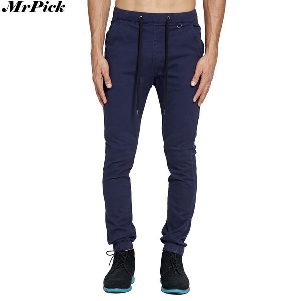 

2018 new men jogger pants fashion casual drop crotch hip hop stretch elastic waist harem slim pants, Black