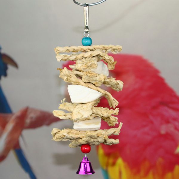

parrot articles bird toys cuttlefish bone use calcium cluster straw plaited article gnaw toys raw wood gnawing string